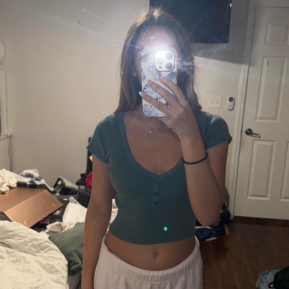 Pacsun Green Lace Crop Top